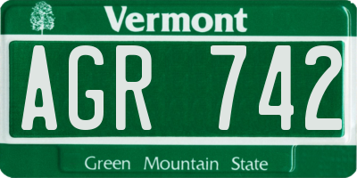 VT license plate AGR742