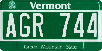 VT license plate AGR744