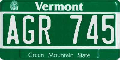 VT license plate AGR745