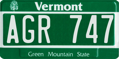 VT license plate AGR747