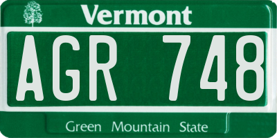 VT license plate AGR748