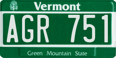 VT license plate AGR751