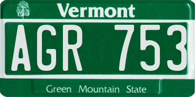 VT license plate AGR753