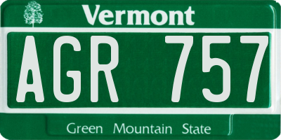VT license plate AGR757