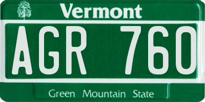 VT license plate AGR760