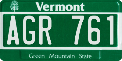VT license plate AGR761