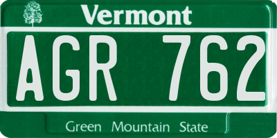 VT license plate AGR762