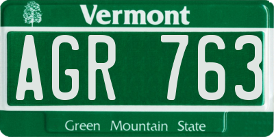 VT license plate AGR763