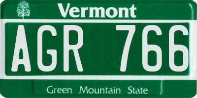 VT license plate AGR766