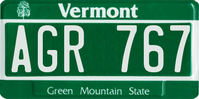 VT license plate AGR767