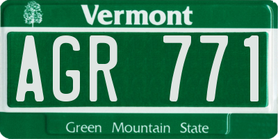 VT license plate AGR771