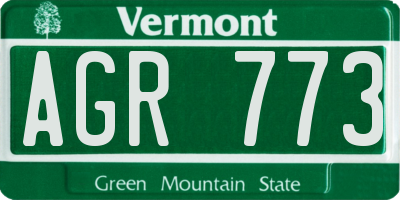 VT license plate AGR773
