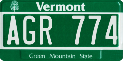 VT license plate AGR774