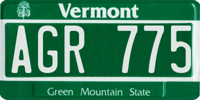 VT license plate AGR775