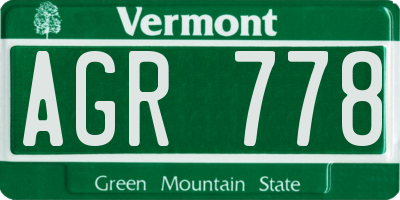 VT license plate AGR778