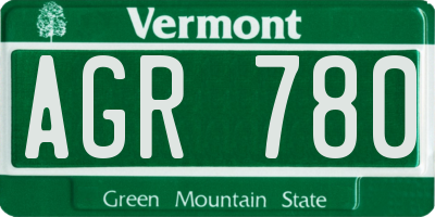 VT license plate AGR780