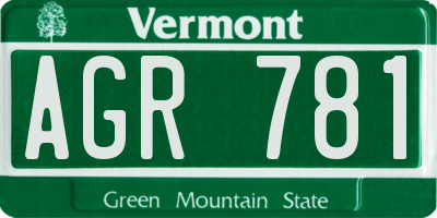 VT license plate AGR781