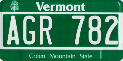 VT license plate AGR782