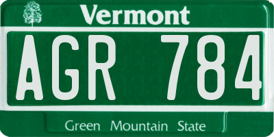VT license plate AGR784