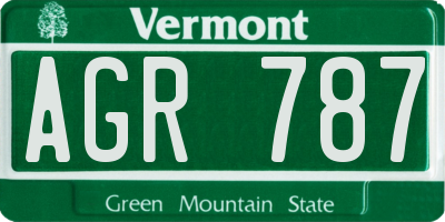 VT license plate AGR787