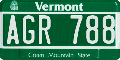 VT license plate AGR788