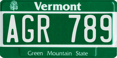 VT license plate AGR789