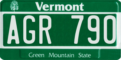 VT license plate AGR790