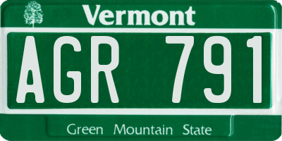 VT license plate AGR791