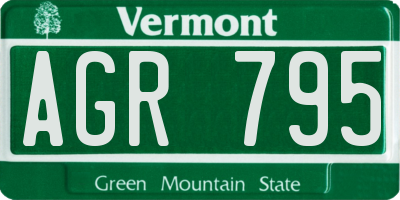 VT license plate AGR795