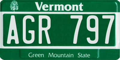 VT license plate AGR797