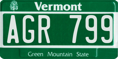 VT license plate AGR799