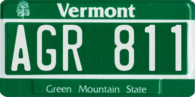 VT license plate AGR811