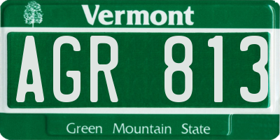 VT license plate AGR813