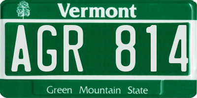 VT license plate AGR814