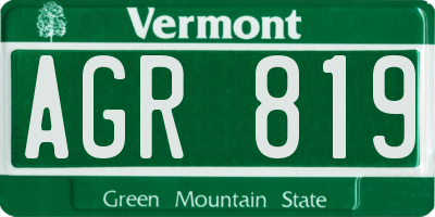 VT license plate AGR819