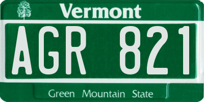 VT license plate AGR821