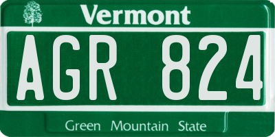 VT license plate AGR824
