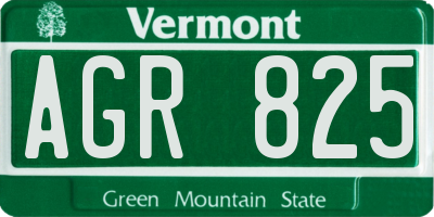VT license plate AGR825