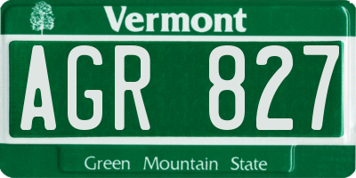 VT license plate AGR827