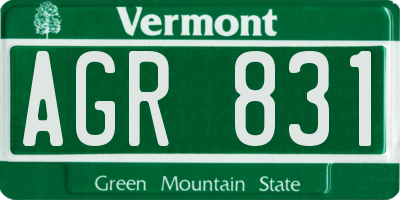 VT license plate AGR831