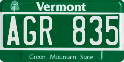 VT license plate AGR835