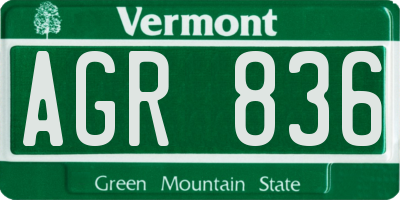 VT license plate AGR836