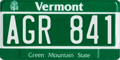 VT license plate AGR841