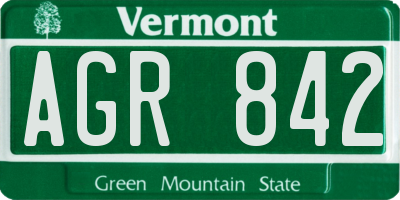 VT license plate AGR842