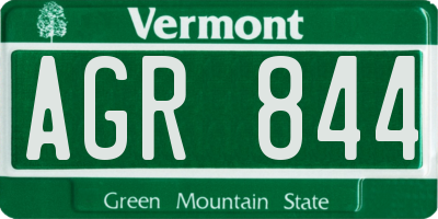 VT license plate AGR844