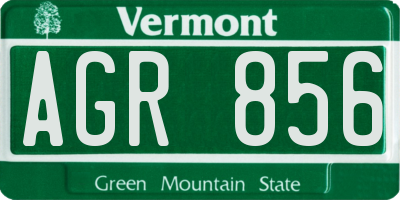 VT license plate AGR856