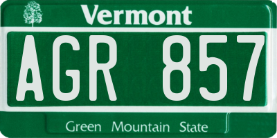 VT license plate AGR857