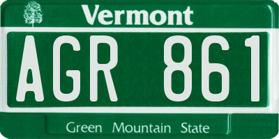 VT license plate AGR861
