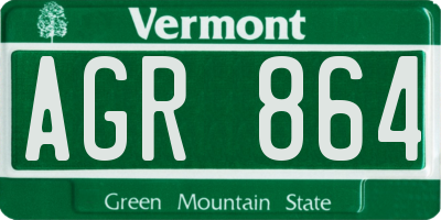 VT license plate AGR864