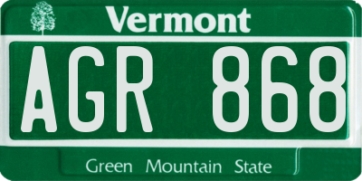 VT license plate AGR868